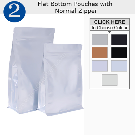 Flat Bottom Pouches With Normal Zipper