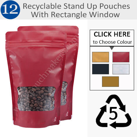 Recyclable Stand Up Pouches With Rectangle Window