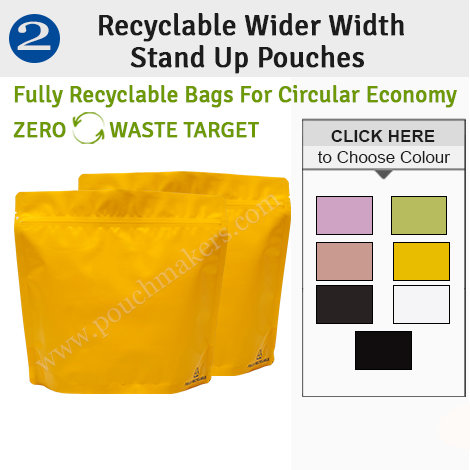 Recyclable Stand Up Pouches Wider Width Size Recyclable Stand Up Pouches Wider Width Size