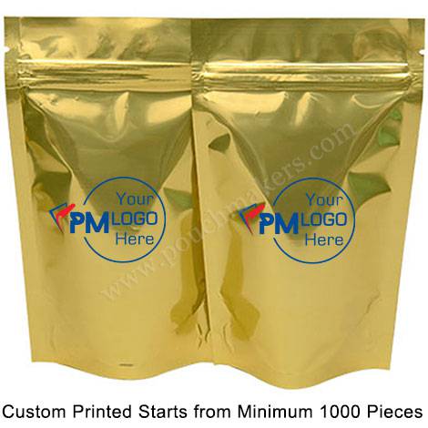 Shiny Gold Foil Stand Up Pouches Foil Stand Up Pouches