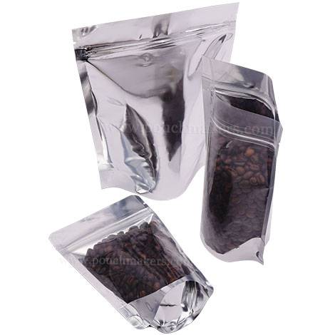 Silver pouch one side clear outlet