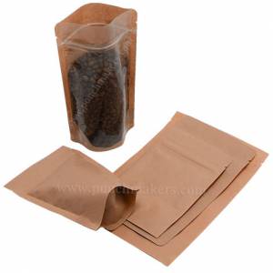 One Side Clear Brown Paper Bags